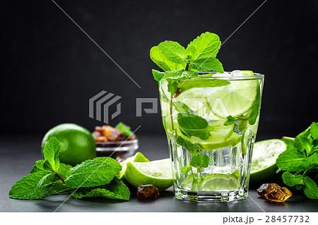 Mojito Cubano or caipirinha cocktail 28457732