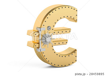 safe box in shape of symbol euro, 3D rendering 28459895
