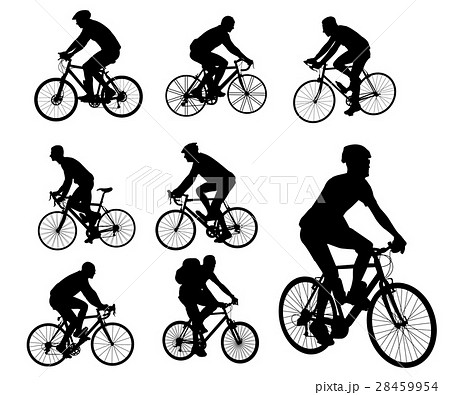 Bicyclists silhouettes collection Bicyclists silhouettes collection 28459954