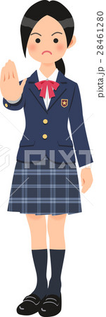 制服姿で制止する女子高生 制服姿で制止する女子高生 28461280