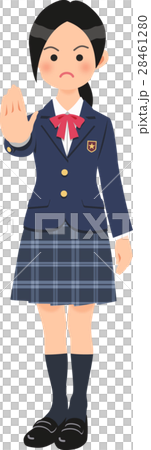 制服姿で制止する女子高生 制服姿で制止する女子高生 28461280