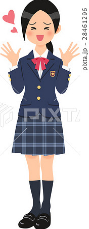 制服姿の喜ぶ女子高生 28461296