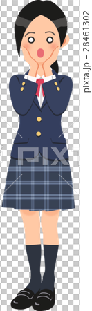 穿著制服制服蒙克的哭泣的學校女生 28461302