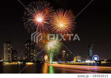 Celebration time in new year party near the river. Celebration time in new year party near the river. 28463015