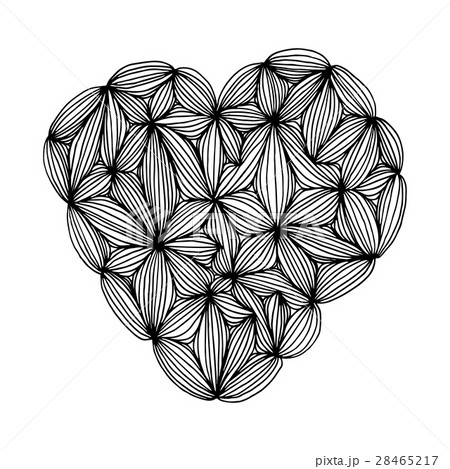 Hand drawn heart zentangle style 28465217