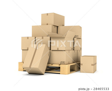 Rendering of several carton boxes stacked evenly Rendering of several carton boxes stacked evenly 28465533