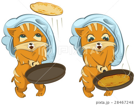 Shrovetide russian holiday. Cat cook fries 28467248