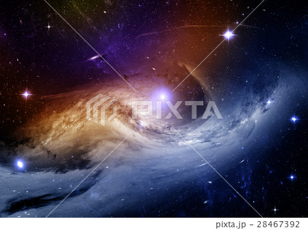 Stars, dust and gas nebula in a far galaxy Stars, dust and gas nebula in a far galaxy 28467392