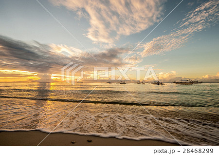 Tropical beach sunset at Philippines 28468299