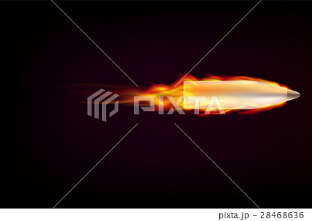 Flying bullet with red tongues of flame Flying bullet with red tongues of flame 28468636