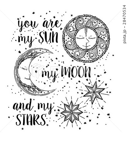 Sun Moon And Starsのイラスト素材