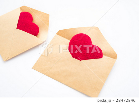ラブレター 封筒 ハート 手紙 メッセージ 愛情の写真素材