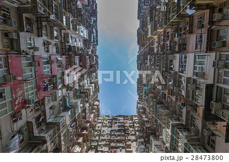 Hong Kong city apartment with blue sky Hong Kong city apartment with blue sky 28473800