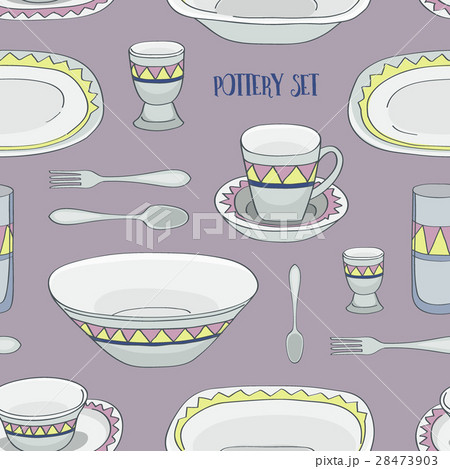 Pottery set pattern 28473903