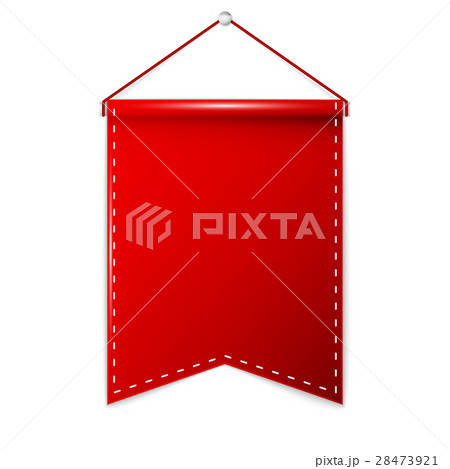 Red pennant hanging, mockup 28473921