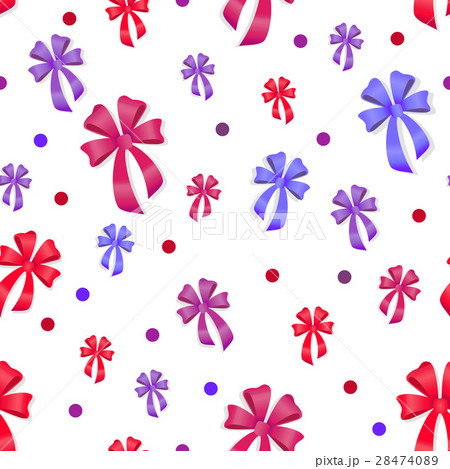 Seamless Pattern with Bows. Gift Kknots of Ribbon 28474089