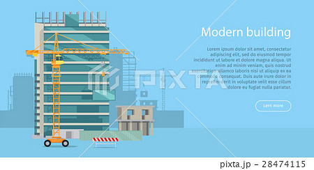 Building Web Banner. Skyscraper. Floors with Glass 28474115