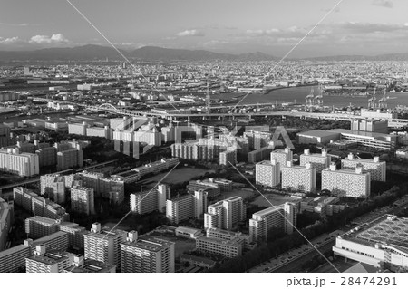 Black and White, Osaka city downtown Black and White, Osaka city downtown 28474291