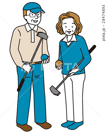 グランド・ゴルフをするおじさまおばさま 28474893