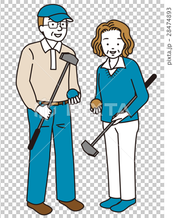 グランド・ゴルフをするおじさまおばさま 28474893