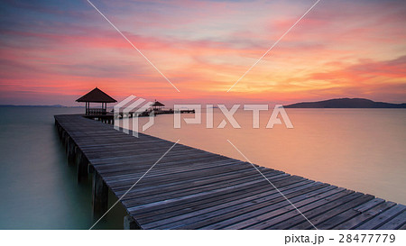 Wooden pier between sunset in Phuket 28477779