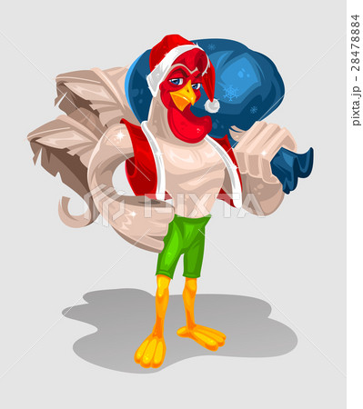 Vector illustration of a rooster - Santa Claus 28478884