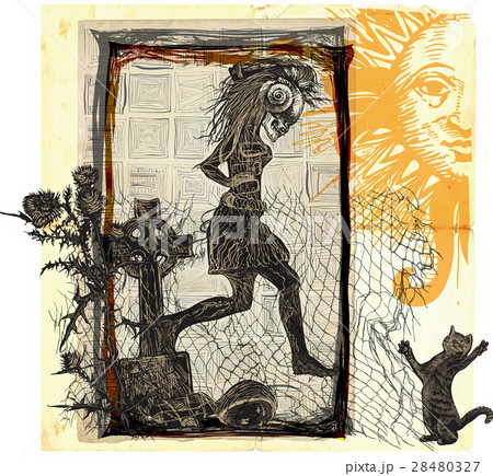 run punk, run-an hand drawn vector,freehand sketch 28480327