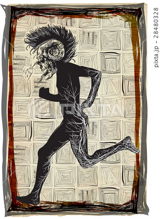 run punk, run-an hand drawn vector,freehand sketch 28480328