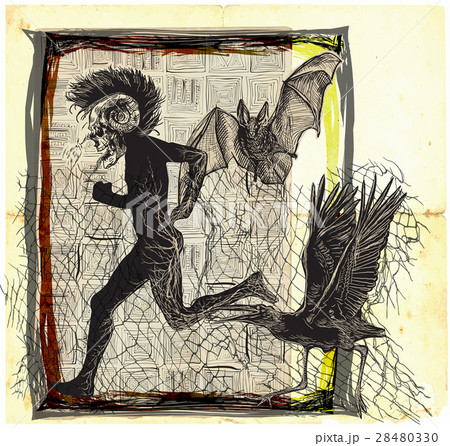 run punk, run-an hand drawn vector,freehand sketch 28480330