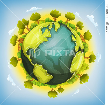 Earth Planet With Forest And Agriculture Elements Earth Planet With Forest And Agriculture Elements 28480365