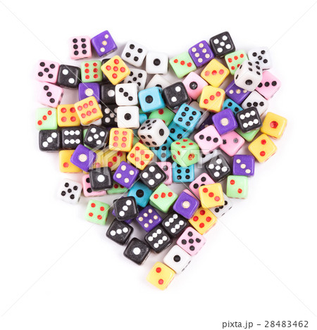 Gaming dice heart symbol isolated on white Gaming dice heart symbol isolated on white 28483462