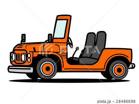 レトロな軽オフローダー　オレンジ　自動車イラスト 28486698