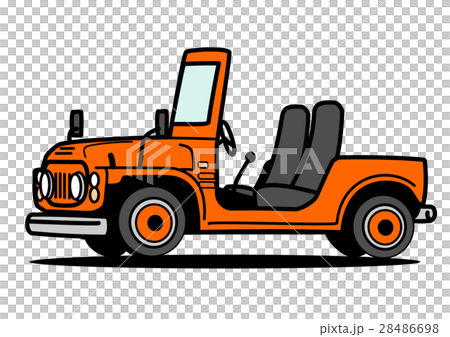 レトロな軽オフローダー　オレンジ　自動車イラスト 28486698
