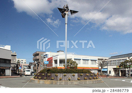 あわら湯のまち駅 駅前 福井県 あわら市 芦原温泉 の写真素材