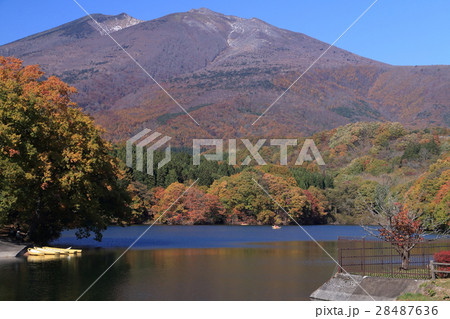 紅葉した不忘山と長老湖(2016) 紅葉した不忘山と長老湖(2016) 28487636