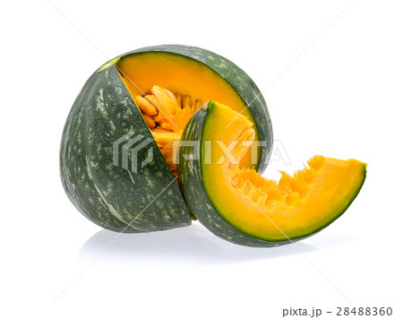 Green pumpkin isolated on white background. 28488360