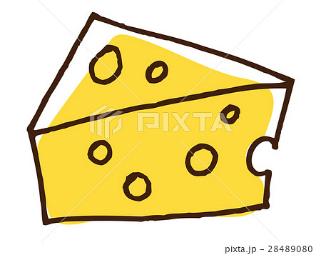 穴あきチーズのイラストのイラスト素材