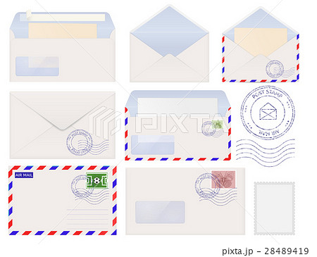 Set of envelopes, postal signs 28489419