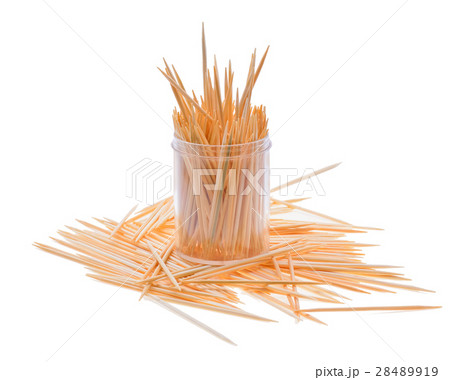 toothpicks on white background 28489919