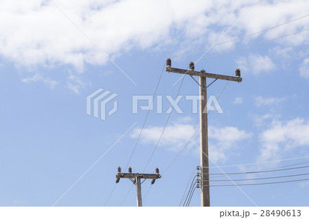 electricity pole with the cloud sky electricity pole with the cloud sky 28490613