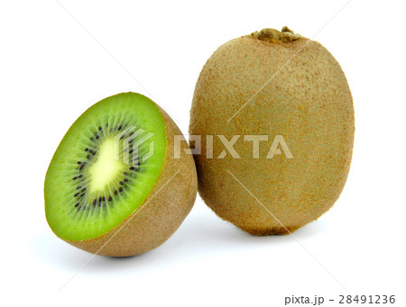 Kiwi cut in half isolated on white background 28491236