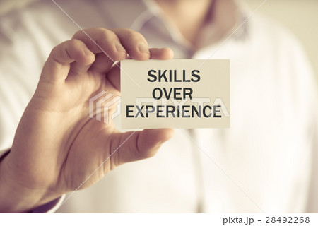 SKILLS OVER EXPERIENCE message card 28492268