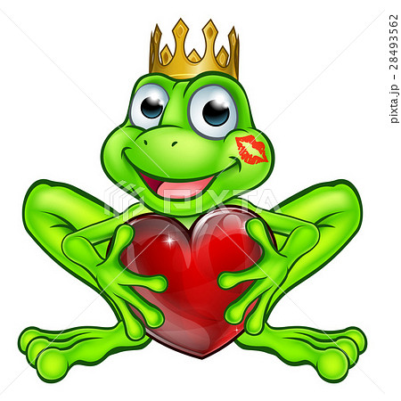 Cartoon Frog Prince with Love Heart 28493562
