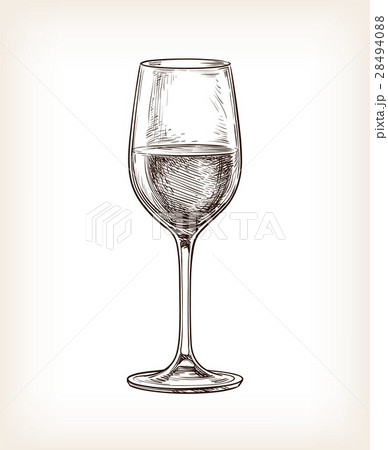 Hand drawn vector illustration of wineglass. Hand drawn vector illustration of wineglass. 28494088