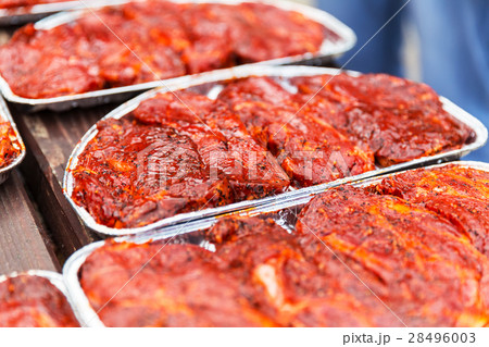Fresh raw meat for babecue 28496003