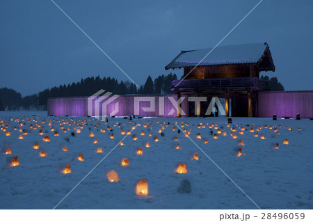 秋田県大仙市 払田柵の冬まつり 蝦夷ほたる 28496059