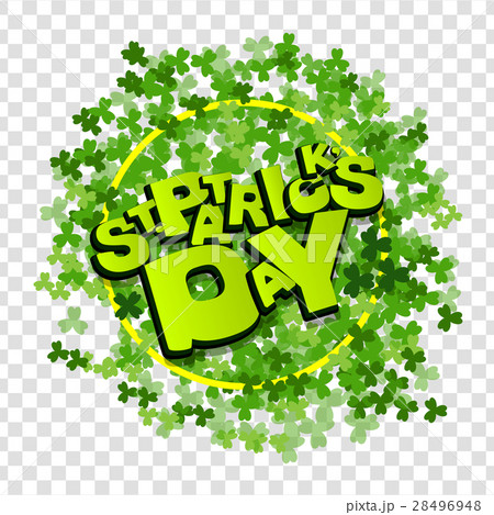 White green clover lettering St Patrick Day 28496948
