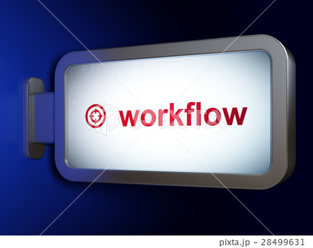 Finance concept: Workflow and Target on billboard Finance concept: Workflow and Target on billboard 28499631
