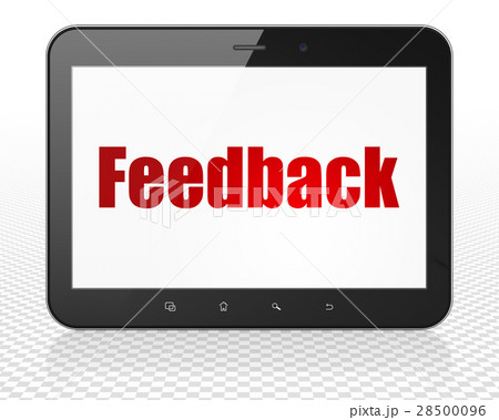 Business concept: Tablet Pc Computer with Feedback 28500096