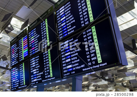 Departure Board in Changi International Airport Departure Board in Changi International Airport 28500298